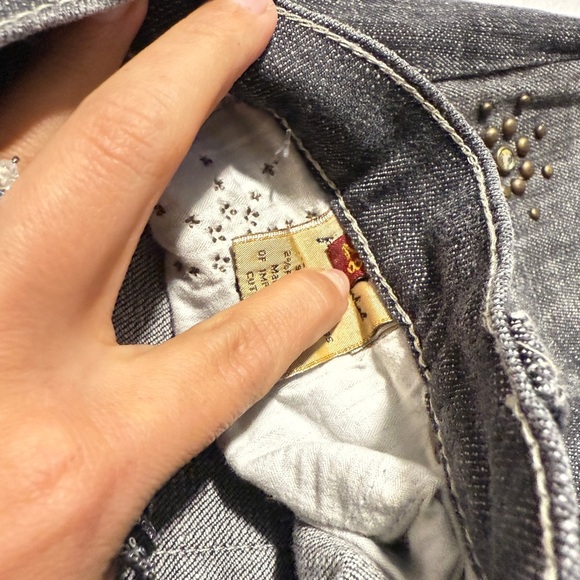 Vintage 7 For All Mankind Bedazzled Size 28 Gray Boot Cut Jeans - Picture 6 of 6